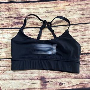 Savage X Fenty Band-It Low-Impact Strappy Sports Bra In Black Caviar size S